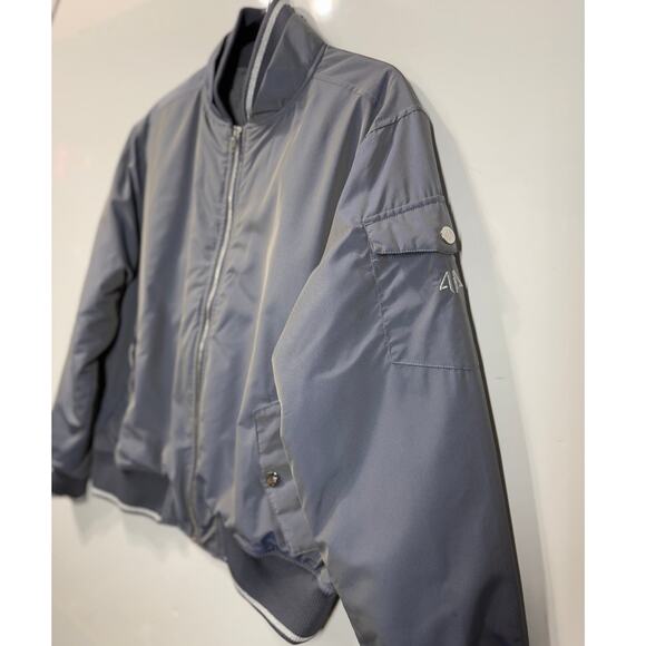 Rydell Bomber Jacket Alpha Prime Slim Silver Y2K Preppy Festival Women Large - Picture 7 of 10